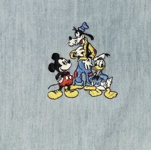 Mickey Mouse and Friends Embroidered Denim Button Up Size Medium Disney Fashions